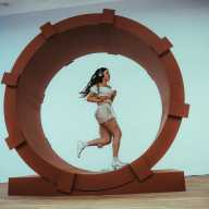 Lexa Gates turns endurance into art with 'Her on the Wheel' 17 Lexa Gate's "Her on the Wheel"