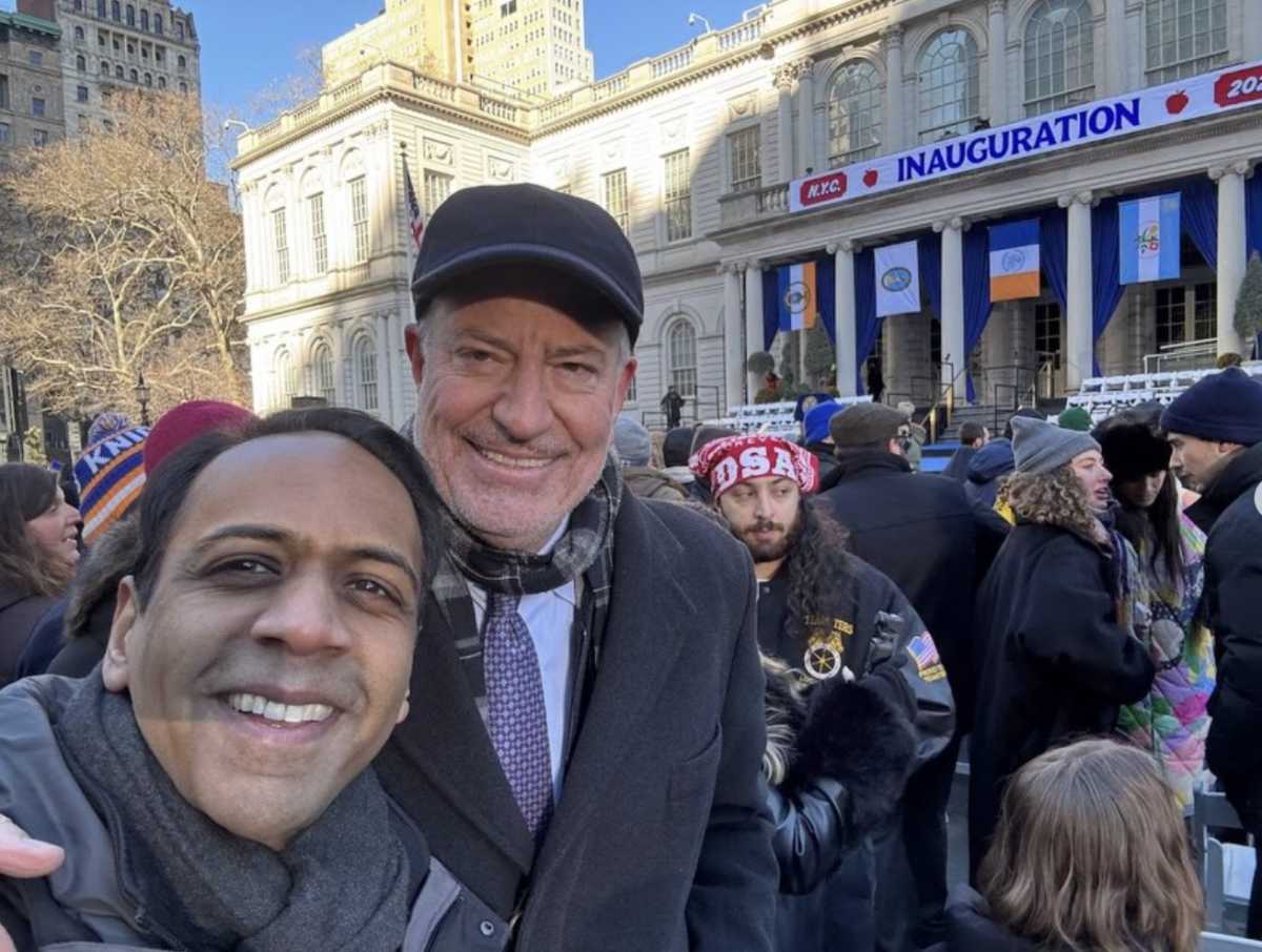 ICE-linked Palantir investment becomes flashpoint in rarely-contested New York state comptroller's race 2 New York state comptroller candidate Raj Doyle with former Mayor Bill de Blasio