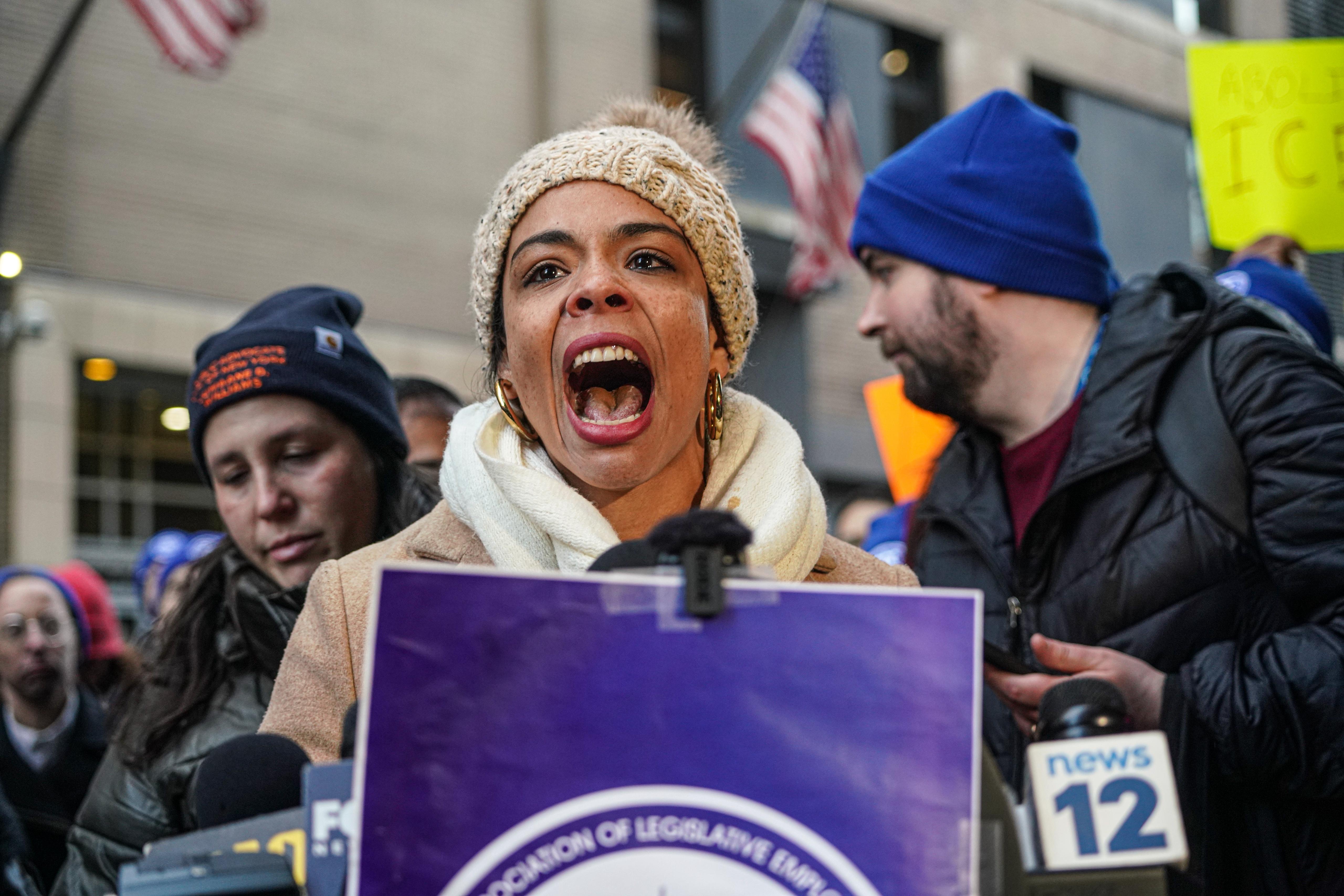 City Council member speaks at rally over ICE detainment of staffer
