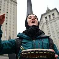 NYC students and teachers union plan walkout to protest ICE raids across the nation 8 protestor outside in NYC
