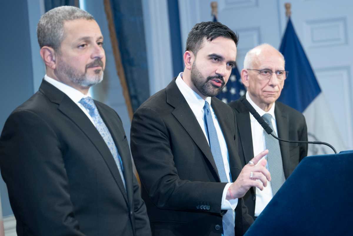 Mayor Zohran Mamdani speaking about city budget deficit