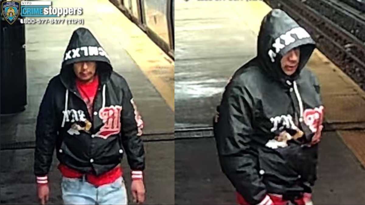 surveillance photos of a suspect wanted for assault