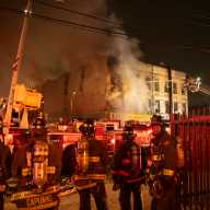 Queens three-alarm fire at tire shop and apartment building injures two firefighters 18 Firefighters at scene of Queens three-alarm fire