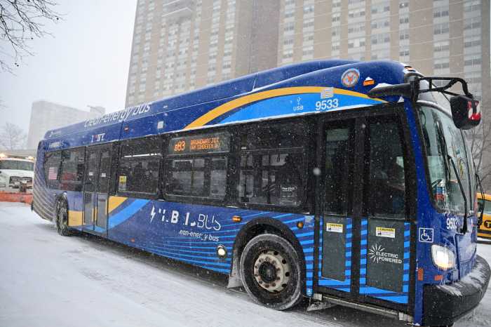 bus in the snow