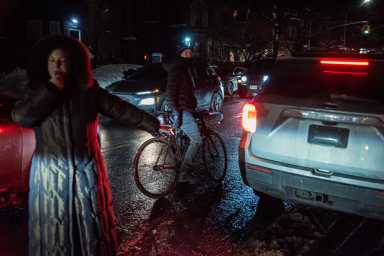 ICE agents conducting raid in Brooklyn and confronting residents