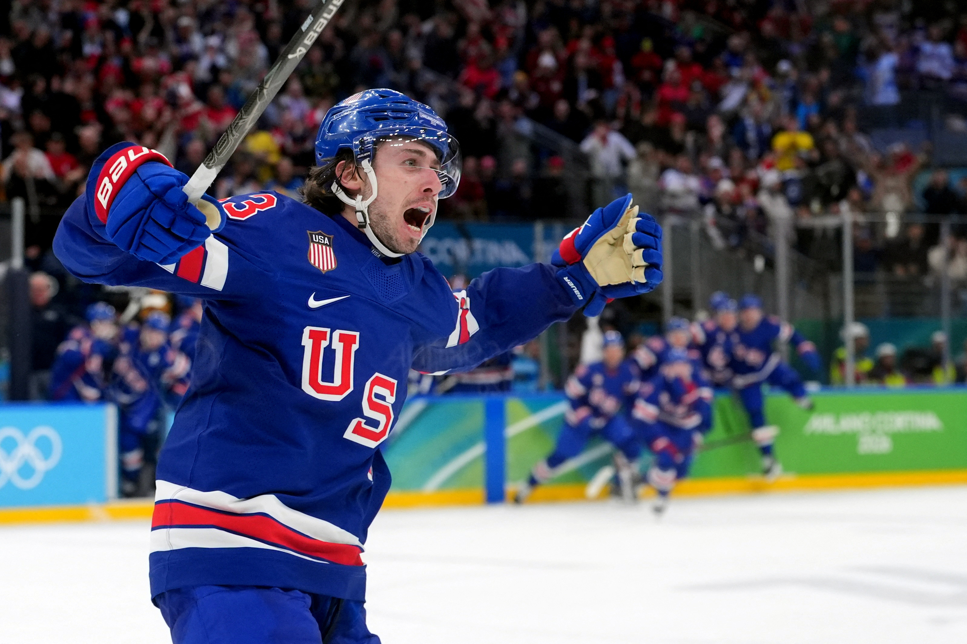 Quinn Hughes winner Sweden USA Olympics quarters