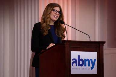 City Council Speaker Julie Menin speaks about outdoor dining