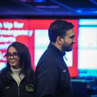 Mamdani warns dangers of historic snowfall, pledges to get homeless out of the cold 3 two people standing in front of a screen