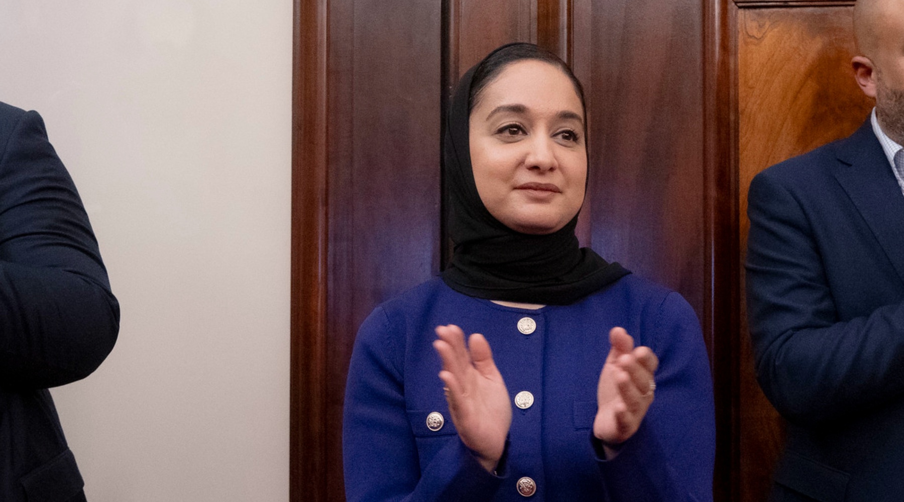 Faiza Ali pictured at the final stated meeting of the 2022–2025 legislative session, presided over by Council Speaker Adrienne Adams.