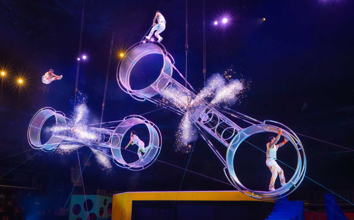 Ringling Bros brings larger than life show to Barclays Center, set to perform at UBS and Prudential Center in March 4 Circus performers at the Ringling Bros. show.