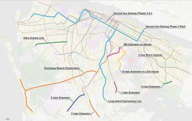 Map of expanded subway lines under proposal