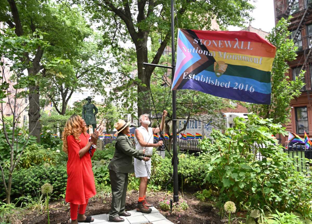 Pride flag raised at Stonewall in 2022