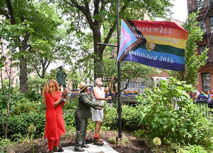 Pride flag raised at Stonewall in 2022