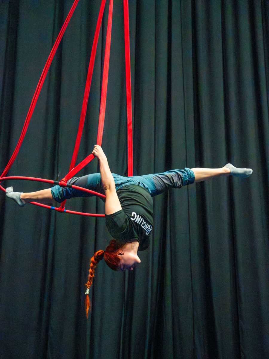 Ringling Bros brings larger than life show to Barclays Center, set to perform at UBS and Prudential Center in March 3 Aerialist Ashley Zimmerman rehearses for the show.