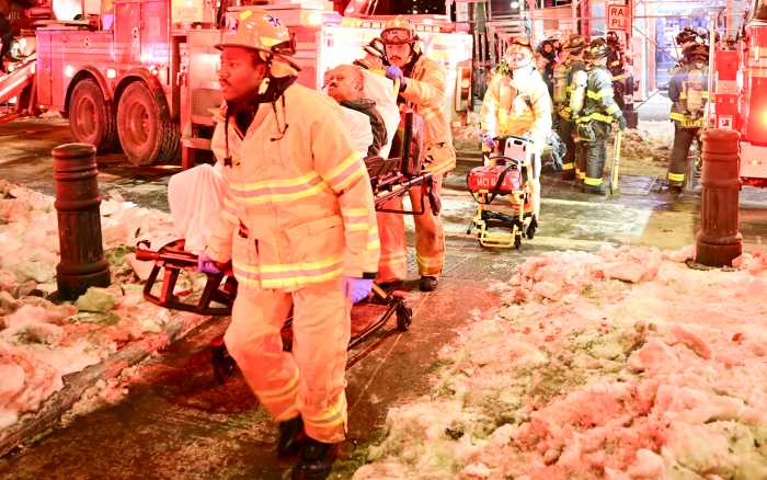 Four-alarm Bronx fire leaves two injured, 30 residents left out in the bitter cold 11 EMS wheels victim of four-alarm fire in the Bronx