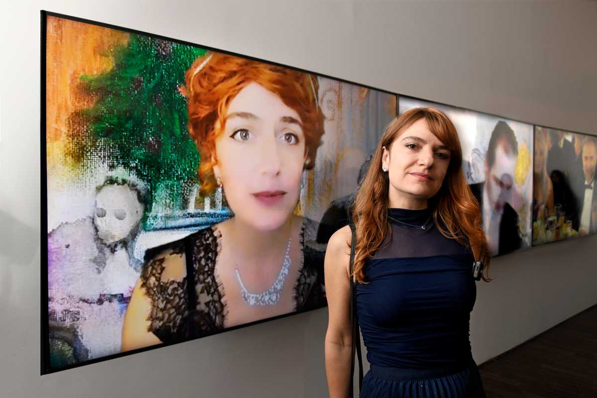 Artist Claudia Bitran before stills of her Titanic remake