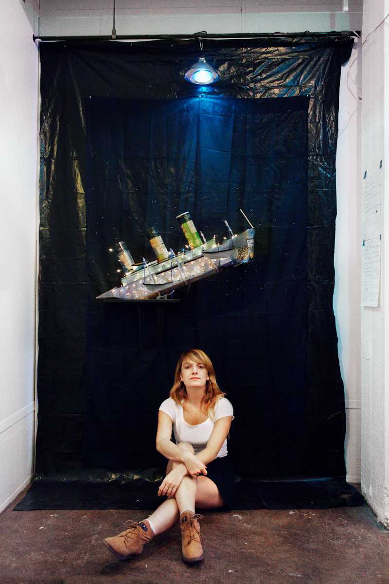 Her heart will go on: Artist Claudia Bitrán's fun and quirky 'Titanic' remake showcased in Tribeca 2 Claudia Bitran with one of the sets from "Titanic, A Deep Emotion" during her residency at Smack Mellon in 2017