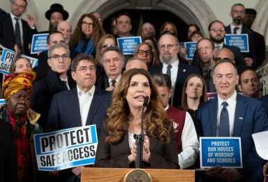 Julie Menin at the Interfaith Rally.