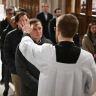 Lent begins in NYC as Archbishop Ronald Hicks celebrates his first Ash Wednesday Mass at St. Patrick's Cathedral 2 people lined up to get ashes on Ash Wednesday