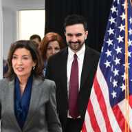 MAMDANI’S FIRST 100 DAYS: Hochul 'not frustrated' by Mayor’s 'tax the rich' push as City Hall signals optimism in Albany 4 Gov Hochul and Mayor Mamdani arrive to speak at Women In Need (WIN) in Manhattan on Thursday to highlight their proposal for universal child care for children under five.