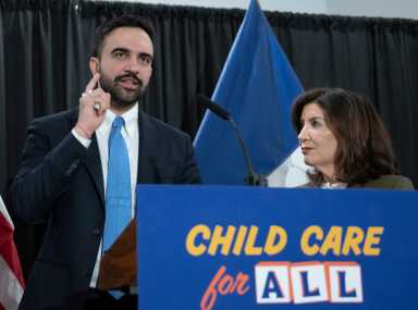Mayor Zohran Mamdani with Gov. Kathy Hochul