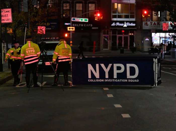 police at scene of Brooklyn hit-and-run collision