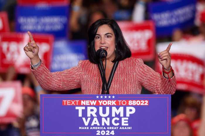 Nicole Malliotakis speaking at Trump rally ahead of midterms